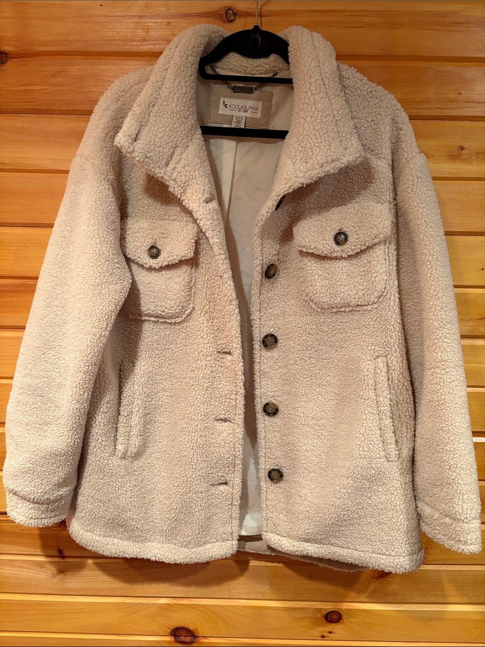 Koolaburra Cream Sherpa Button-Front Jacket